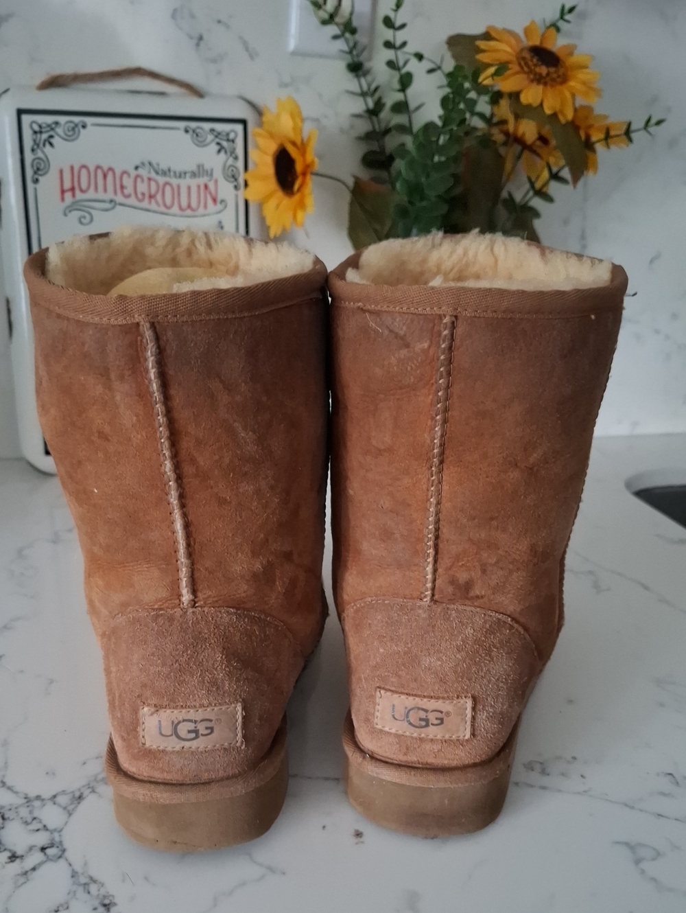 Ugg Women’s Chestnut Suede Shearling Lined Winter Boots - Picture 6 of 8